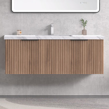 Reedon 1200mm Woodgrain Wall Hung Single Vanity with 50mm Stone Countertop